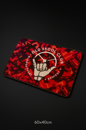 Old Skool Club Floor Mat – Red Danish Plush 60x40cm