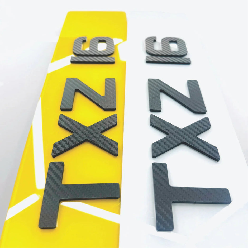 4D 60mm CARBON FIBRE ACRYLIC NUMBER PLATES