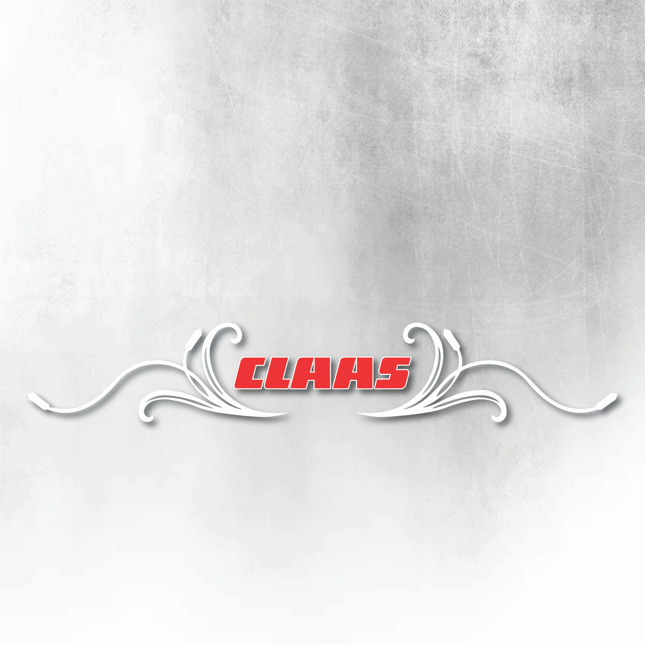 CLAAS RED & WHITE REAR WINDOW SWIRL