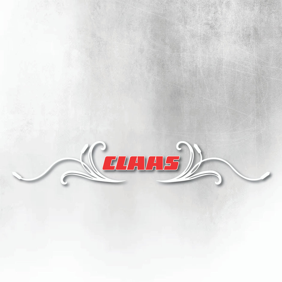 CLAAS RED & WHITE REAR WINDOW SWIRL