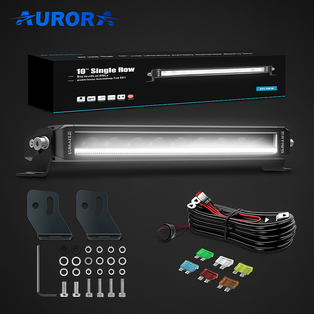 10” Single Row LED Light Bar – White/Amber DRL | 90W Truck & 4x4 Backlight Bar