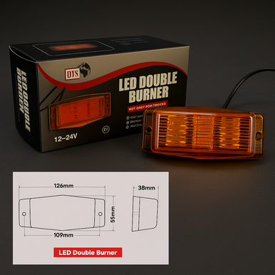 DTS LED Double Burner Amber 12–24V Light
