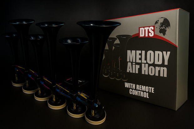 DTS Melody Air Horn 12v / 24V – Remote Control Truck Horn with 20+ Melodies (130dB)