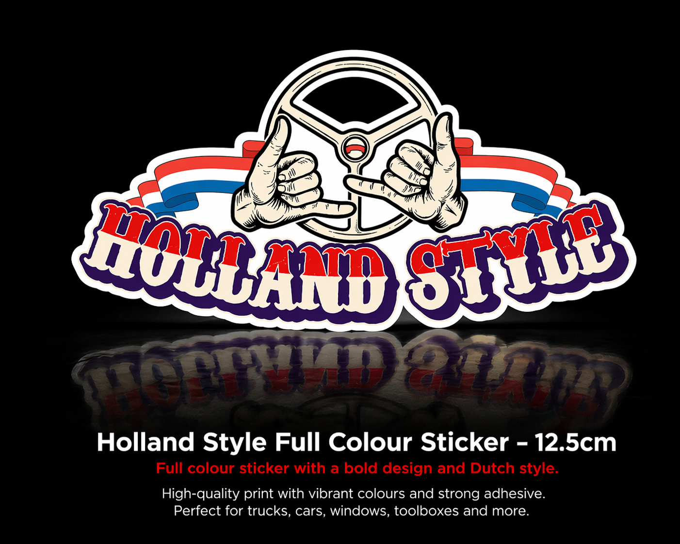 Holland Style Wheel Full Colour Sticker – 12.5cm