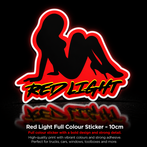 Red Light Lady Full Colour Sticker – 10cm