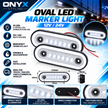 Oval LED Marker Light 12V–24V – White Neon Effect | 24 LED | 115mm