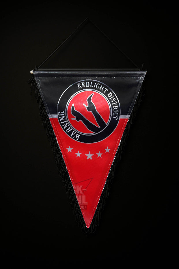Red & Black Retro Pennant Red Light – Collector’s Truck Banner 23x29cm