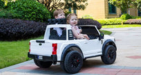 Ford Super Duty F-450 24 V Licensed Electric Ride-On Truck – White Platinum Edition (by Onyx Kids)