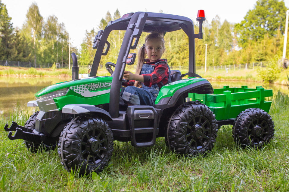 Onyx Kids 24V “Agri Pro X” Ride-On Tractor & Trailer – GREEN Edition