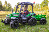 Onyx Kids 24V “Agri Pro X” Ride-On Tractor & Trailer – GREEN Edition