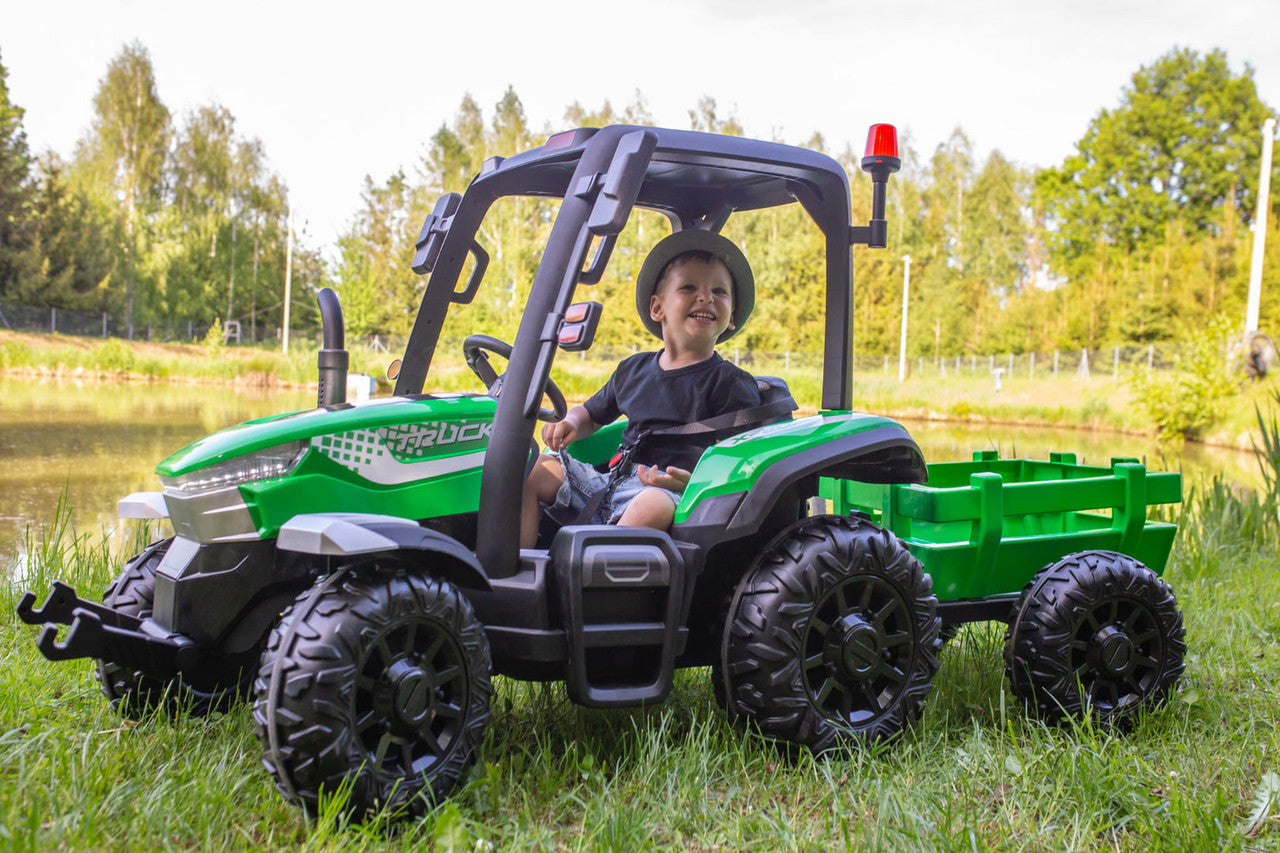 Onyx Kids 24V “Agri Pro X” Ride-On Tractor & Trailer – GREEN Edition