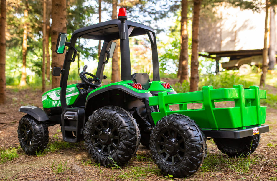 Onyx Kids 24V “Agri Pro X” Ride-On Tractor & Trailer – GREEN Edition