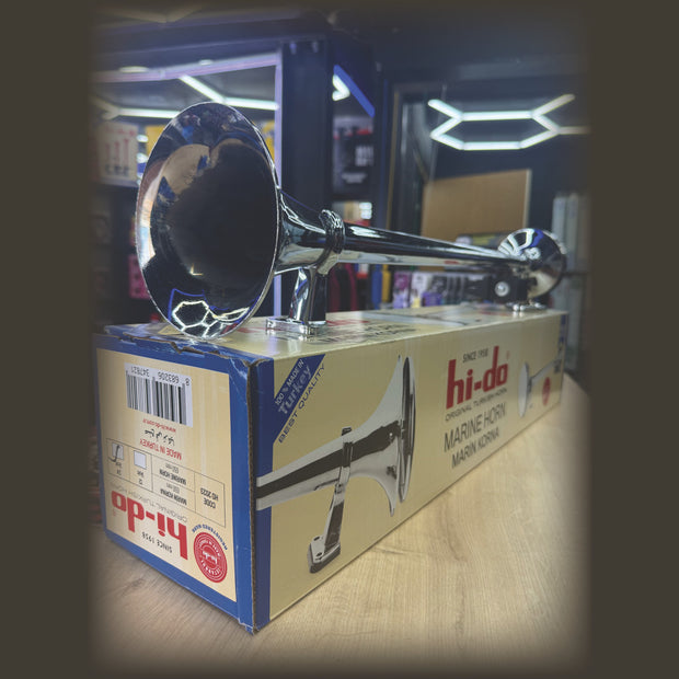 Hi-Do 650mm Chrome Air Horn Pair – 24V Truck Horns