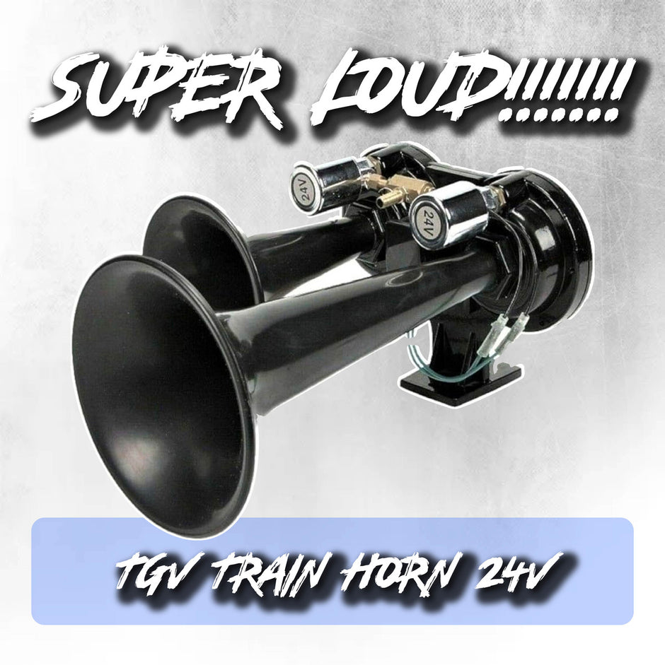 The Road King TGV Train Horn 12v & 24V Duel Voltage– 170dB Super Loud Dual Air Horn