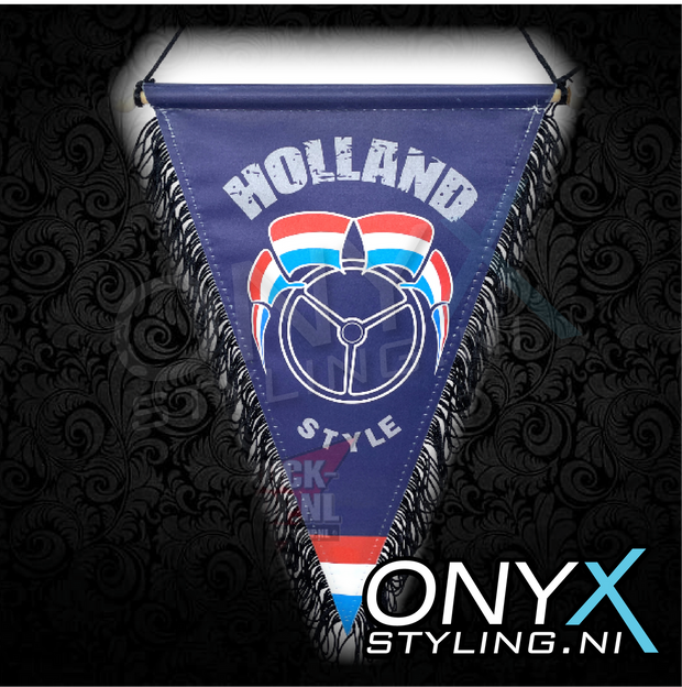 Holland Style Pennant – Dutch Truck Banner 23x29cm with Black Fringes