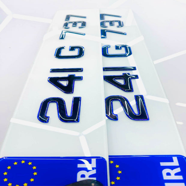 3D 50mm PURPLE OUTLINE GEL METRO STYLE Republic of Ireland Number Plates
