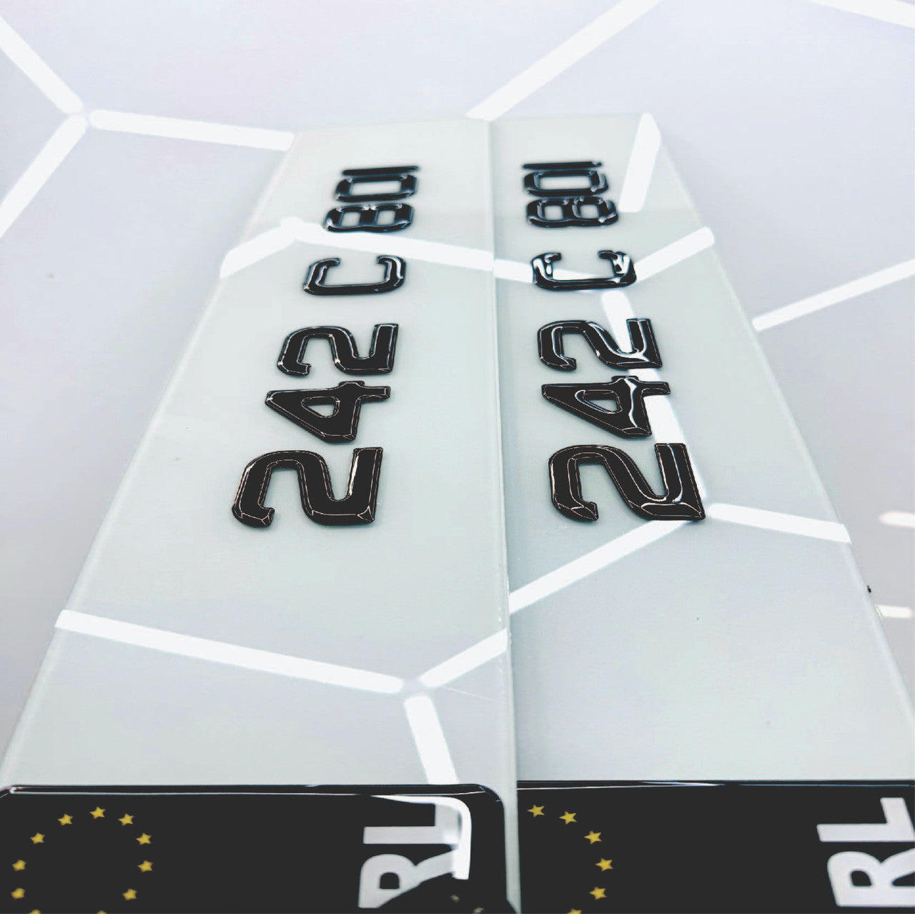3D 40mm BLACK GEL METRO STYLE Republic of Ireland Number Plates