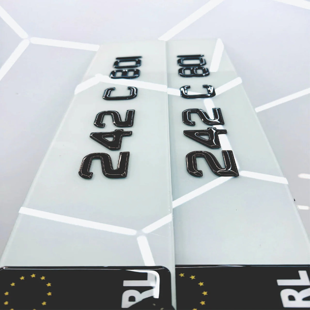 3D 40mm BLACK GEL METRO Number Plates Republic of Ireland