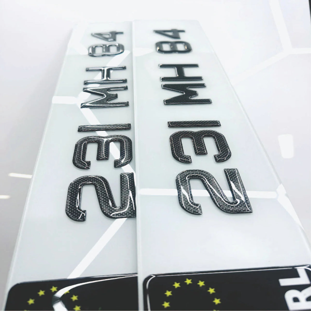 3D 50mm CARBON FIBRE GEL METRO Number Plates Republic of Ireland