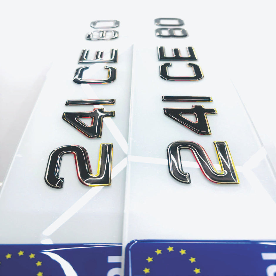 3D 50mm GERMAN OUTLINE GEL METRO STYLE Republic of Ireland Number Plates