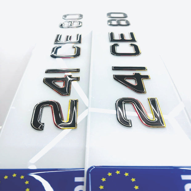 3D 50mm GERMAN OUTLINE GEL METRO STYLE Republic of Ireland Number Plates