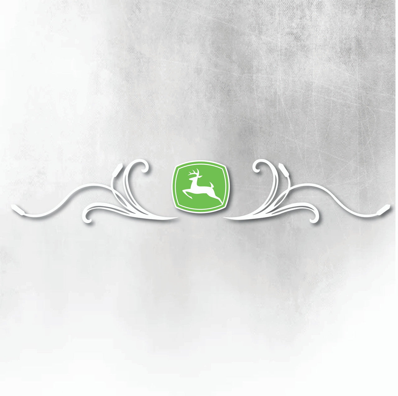 JOHN DEERE GREEN AND WHITE REAR WINDOW SWIRL