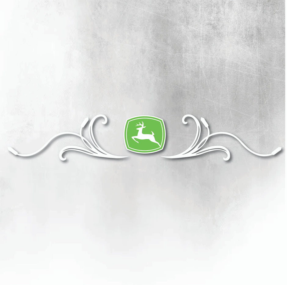 JOHN DEERE GREEN AND WHITE REAR WINDOW SWIRL