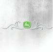 JOHN DEERE GREEN AND WHITE REAR WINDOW SWIRL
