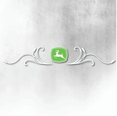 JOHN DEERE GREEN AND WHITE REAR WINDOW SWIRL