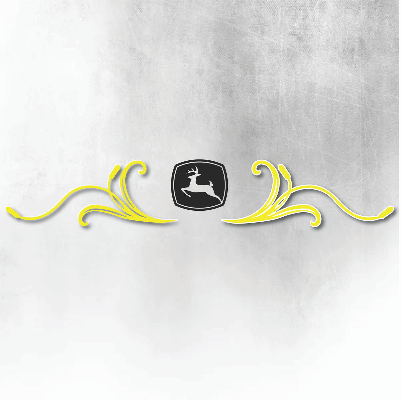 JOHN DEERE YELLOW AND BLACK REAR WINDOW SWIRL