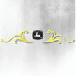 JOHN DEERE YELLOW AND BLACK REAR WINDOW SWIRL