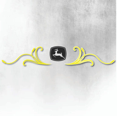 JOHN DEERE YELLOW AND BLACK REAR WINDOW SWIRL