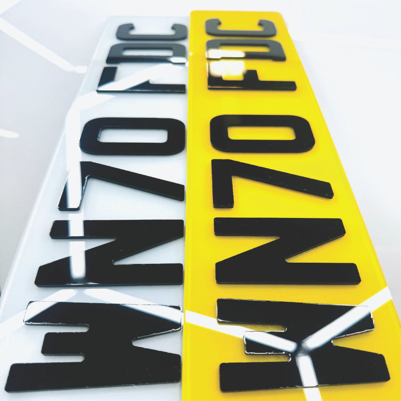 4D 79mm BLACK ACRYLIC LEGAL BSAU145e NUMBER PLATES UK