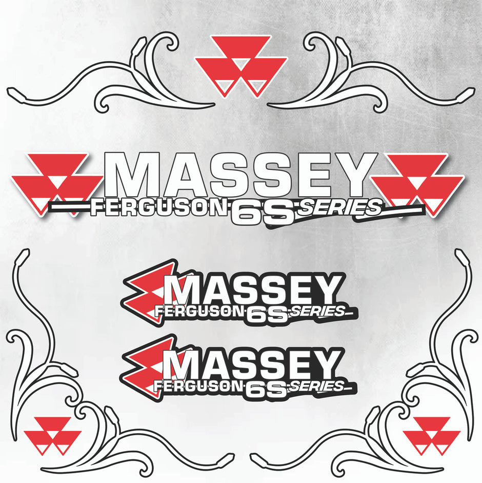 Massey Ferguson 6S Silver & Black New Style Decal