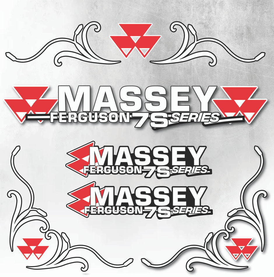 Massey Ferguson 7S Silver & Black New Style Decal