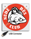 LightBox Deluxe Nude Bus Club Edition – 17x17cm LED Sign with USB Plug