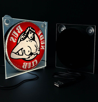 LightBox Deluxe Nude Bus Club Edition – 17x17cm LED Sign with USB Plug