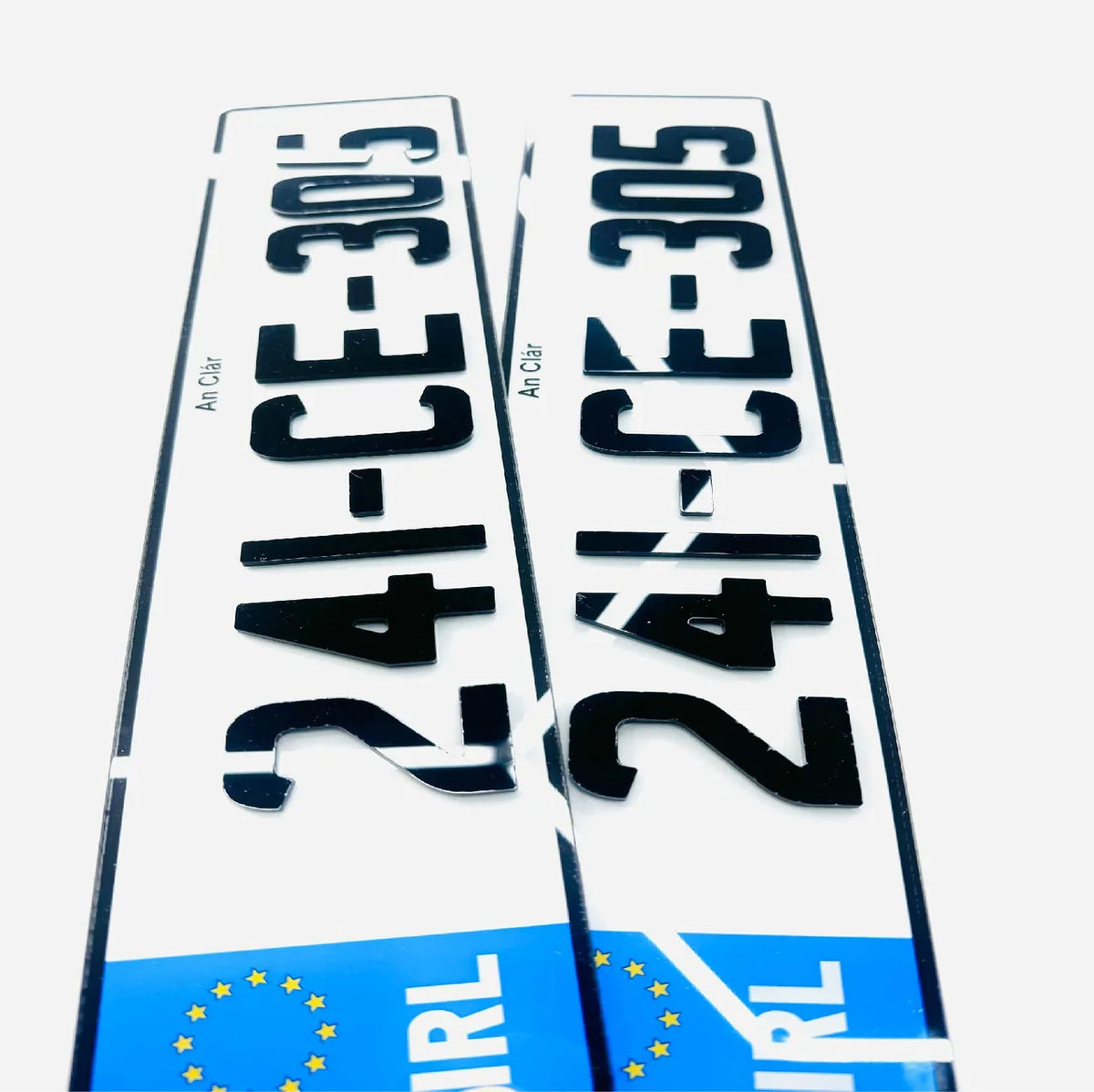 4D 70mm LEGAL NCT BLACK Number Plates Republic of Ireland