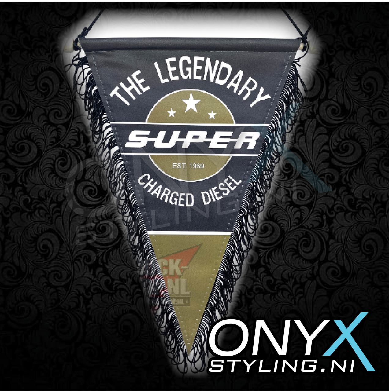 Legendary Diesel Pennant – Supercharged Retro Truck Banner 23x29cm