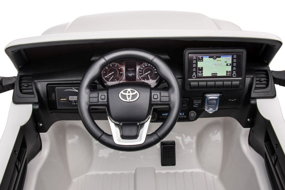 Toyota Hilux 12 V Licensed Electric Ride-On Jeep – White Adventure Edition (by Onyx Kids)