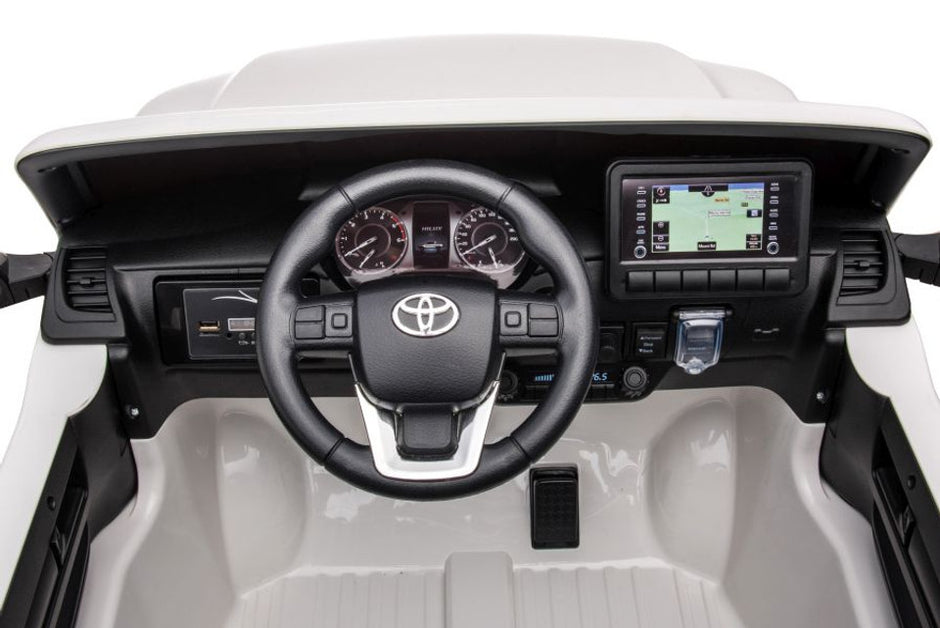 Toyota Hilux 12 V Licensed Electric Ride-On Jeep – White Adventure Edition (by Onyx Kids)
