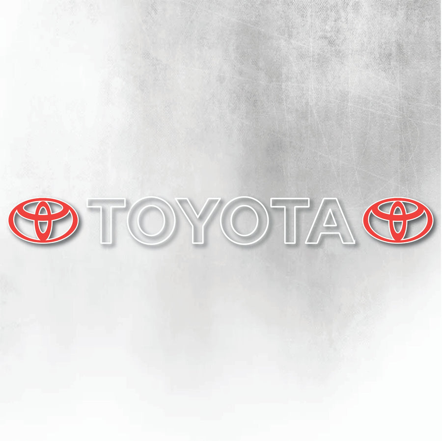 TOYOTA RED AND WHITE WINDOW DECAL