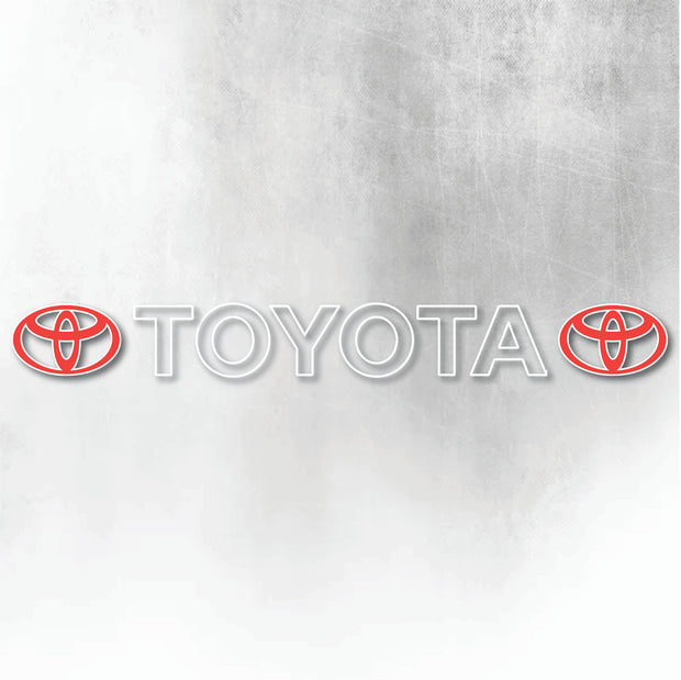 TOYOTA RED AND WHITE WINDOW DECAL