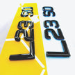 4D ACRYLIC FLUORESCENT BLUE WITH BLACK GLOSS GEL TOP