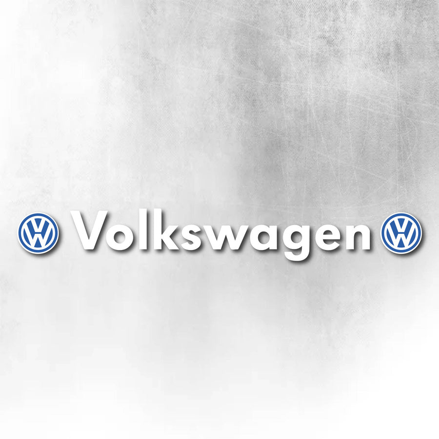 VOLKSWAGEN BLUE AND WHITE WINDOW DECAL (STD TEXT)
